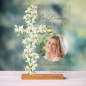 Lily Cross Celebration of Life Memorial Funeral Acrylschild (Neutral)