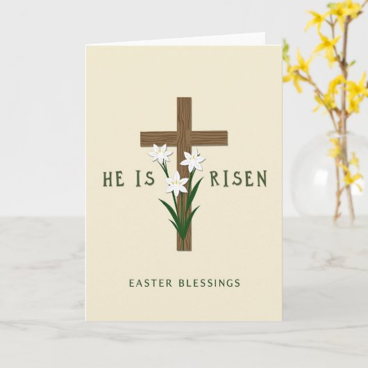 Lily Cross Easter Card Karte (Gelbe Blume)