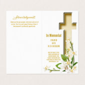 Lily Cross Foto Beerdigung Memorial Visitenkarten (Außenseite Aufgefaltet)