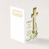 Lily Cross Foto Beerdigung Memorial Visitenkarten (Vorderseite)