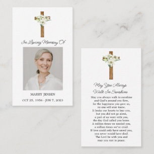 Lily Cross Foto Trauer Gebet Karte