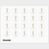 Lily Cross Gedenk Funeral Samenpaket Runder Aufkleber (Blatt)