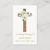 Lily Cross Memorial Funeral Prayer Card Visitenkarte (Vorderseite)