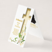 Lily Cross Scripture Foto Beerdigung Gedenkstätte (Vorderseite)