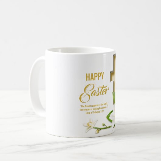 Lily Cross Scripture ist er verschwiegen Kaffeetasse (Vorderseite Links)