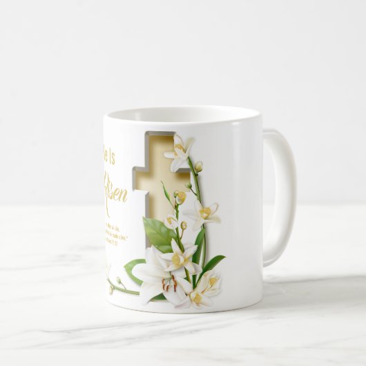 Lily Cross Scripture ist er verschwiegen Kaffeetasse (VorderseiteRechts)