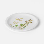 Lily Cross Scripture ist er verschwiegen Pappteller (Schrägansicht)