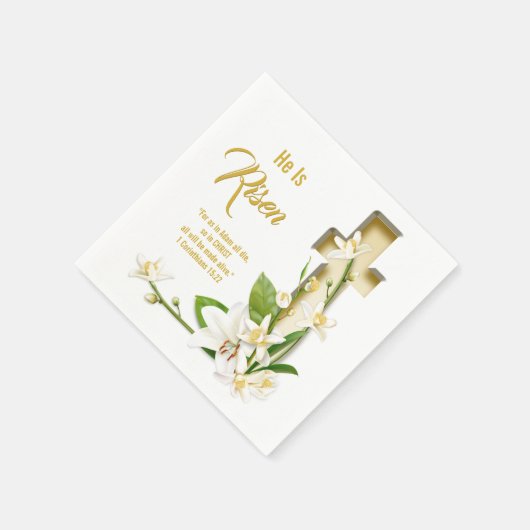 Lily Cross Scripture ist er verschwiegen Serviette (Ecke)