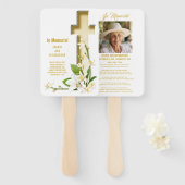 Lily Cross Scripture Memorial Hand Fan Fächer (Vorne und Hinten)