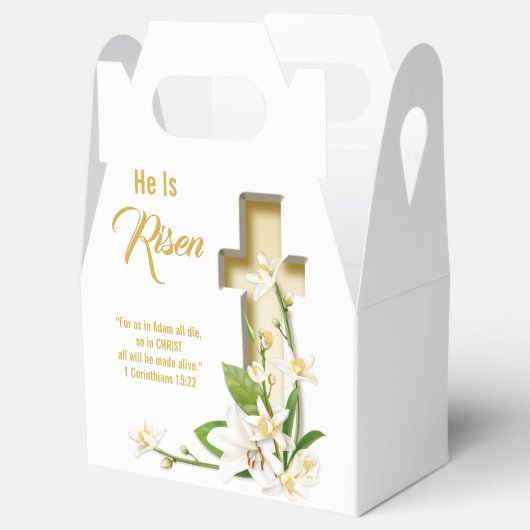 Lily Cross Scripture Oster Er ist verschont Geschenkschachtel (Geöffnet)