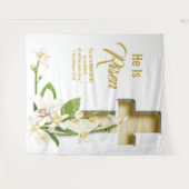 Lily Cross Scripture Osterkirche Hintergrund Wandteppich (Vorderseite (Horizontal))