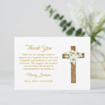 Lily Cross Sympathie Dankeschön Karte