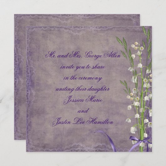 Lily der Hochzeit Einladung (Vorne/Hinten)