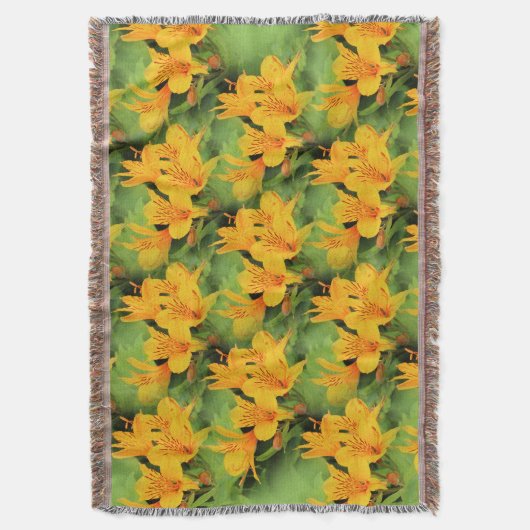 Lily der Inkas / Gelbe Alstroemeria Decke (Vorderseite Vertikal)