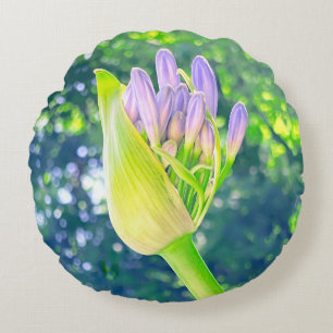 Lily der Nil-Blume Nah Rundes Kissen