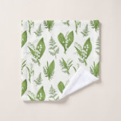 Lily der Valley Blume und Blätter Botanische Badhandtuch Set (Waschlappen)