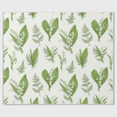 Lily der Valley Blume und Blätter Botanische Geschenkpapier (Flach)
