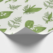 Lily der Valley Blume und Blätter Botanische Geschenkpapier (Ecke)