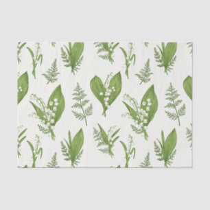 Lily der Valley Blume und Blätter Botanische Seidenpapier