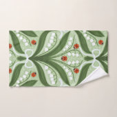 Lily des Tals und ladybugs Symmetrie in grün, Badhandtuch Set (Handtuch)