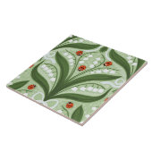 Lily des Tals und ladybugs Symmetrie in grün, Fliese (Seite)