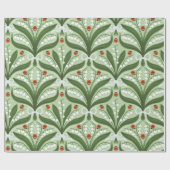 Lily des Tals und ladybugs Symmetrie in grün, Geschenkpapier (Flach)