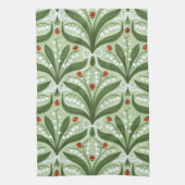 Lily des Tals und ladybugs Symmetrie in grün, Geschirrtuch (Vertikal)