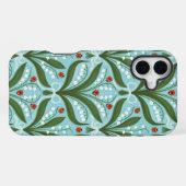 Lily des Tals und ladybugs Symmetrie in grün, iPhone Hülle (Rückseite (Horizontal))