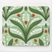 Lily des Tals und ladybugs Symmetrie in grün, Mousepad (Vorne)
