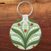 Lily des Tals und ladybugs Symmetrie in grün, Schlüsselanhänger (Vorderseite)