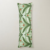 Lily des Tals und ladybugs Symmetrie in grün, Seitenschläferkissen (Rückseite (Vertikal))