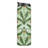 Lily des Tals und ladybugs Symmetrie in grün, Thermosbecher (Nach rechts gedreht)