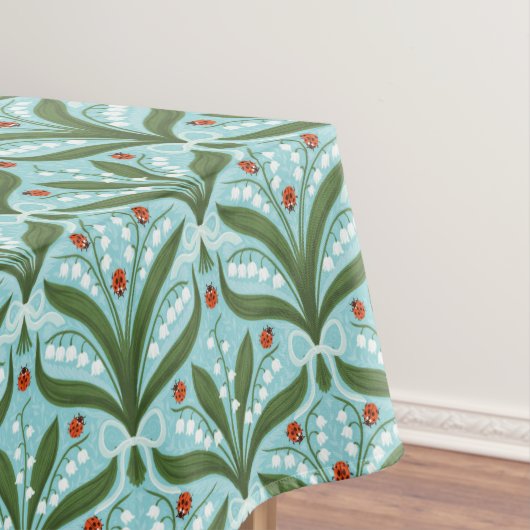 Lily des Tals und ladybugs Symmetrie in grün, Tischdecke (Beispiel)