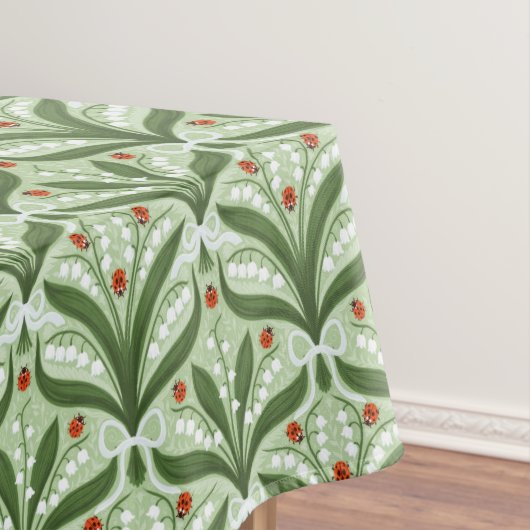 Lily des Tals und ladybugs Symmetrie in grün, Tischdecke (Beispiel)