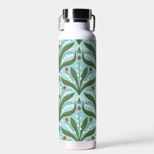 Lily des Tals und ladybugs Symmetrie in grün, Trinkflasche