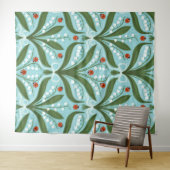 Lily des Tals und ladybugs Symmetrie in grün, Wandteppich (Beispiel (Horizontal))