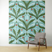 Lily des Tals und ladybugs Symmetrie in grün, Wandteppich (Beispiel)