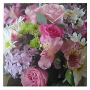 Lily Dianthus Rose Daisy Blume Mix Tile Fliese