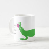 Lily - ein ernstlich skurriler Alligator Kaffeetasse (Vorderseite Links)