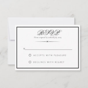 Lily - Elegante monochrome UAWG Response Card RSVP Karte