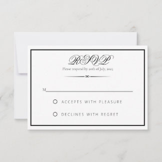 Lily - Elegante monochrome UAWG Response Card RSVP Karte