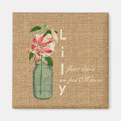 Lily flehe dans un pot Mason Magnet (Vorne)