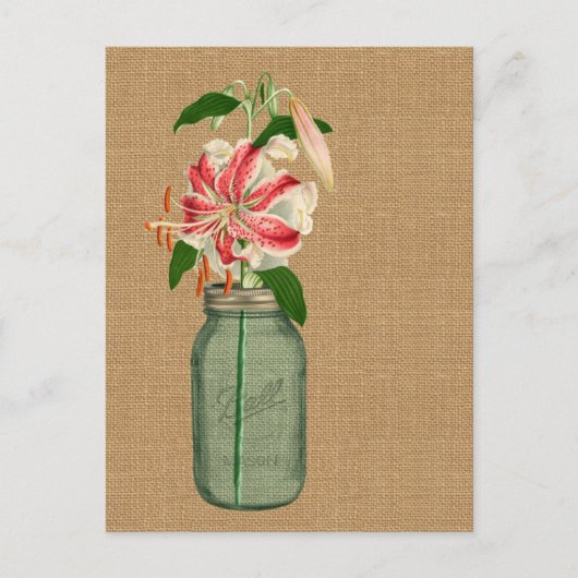 Lily flehe dans un pot Mason Postkarte (Vorderseite)