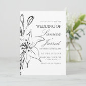 Lily Floral Line Art Night Sketch Wedding (Stehend Vorderseite)