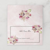 Lily Floral Pink Marmor Hochzeitstisch Platzkarte (Außenseite Aufgefaltet)
