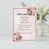 Lily florrosa Marmorhochzeit rettet das Datum RSVP Karte (Stehend Vorderseite)