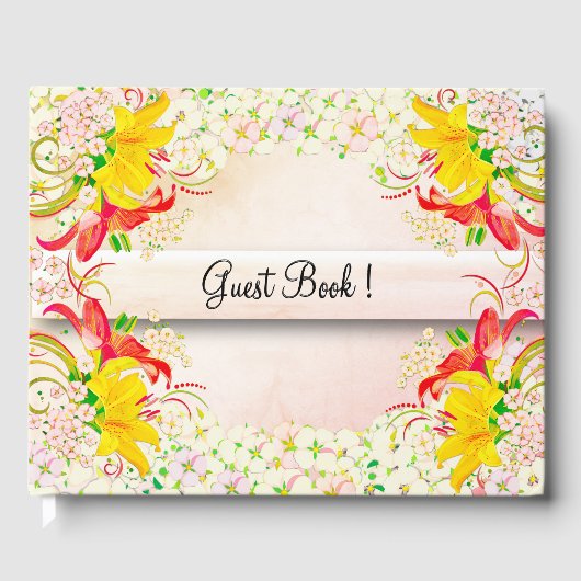 Lily Flower Garden Wedding Gästebuch (Vorderseite)