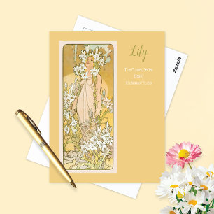 Lily Flower Series Alphonse Mucha Postkarte