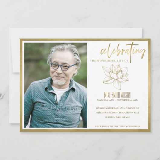 LILY FOTO CELEBRATING LIFE MEMORIAL SERVICE CARD DANKESKARTE (Vorderseite)