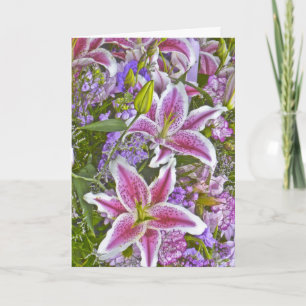 Lily Garden Floral Leere Notizkarte Karte